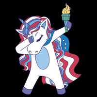USA Unicorn Dabbing Drawstring Bag
