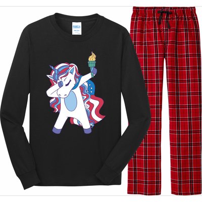 USA Unicorn Dabbing Long Sleeve Pajama Set