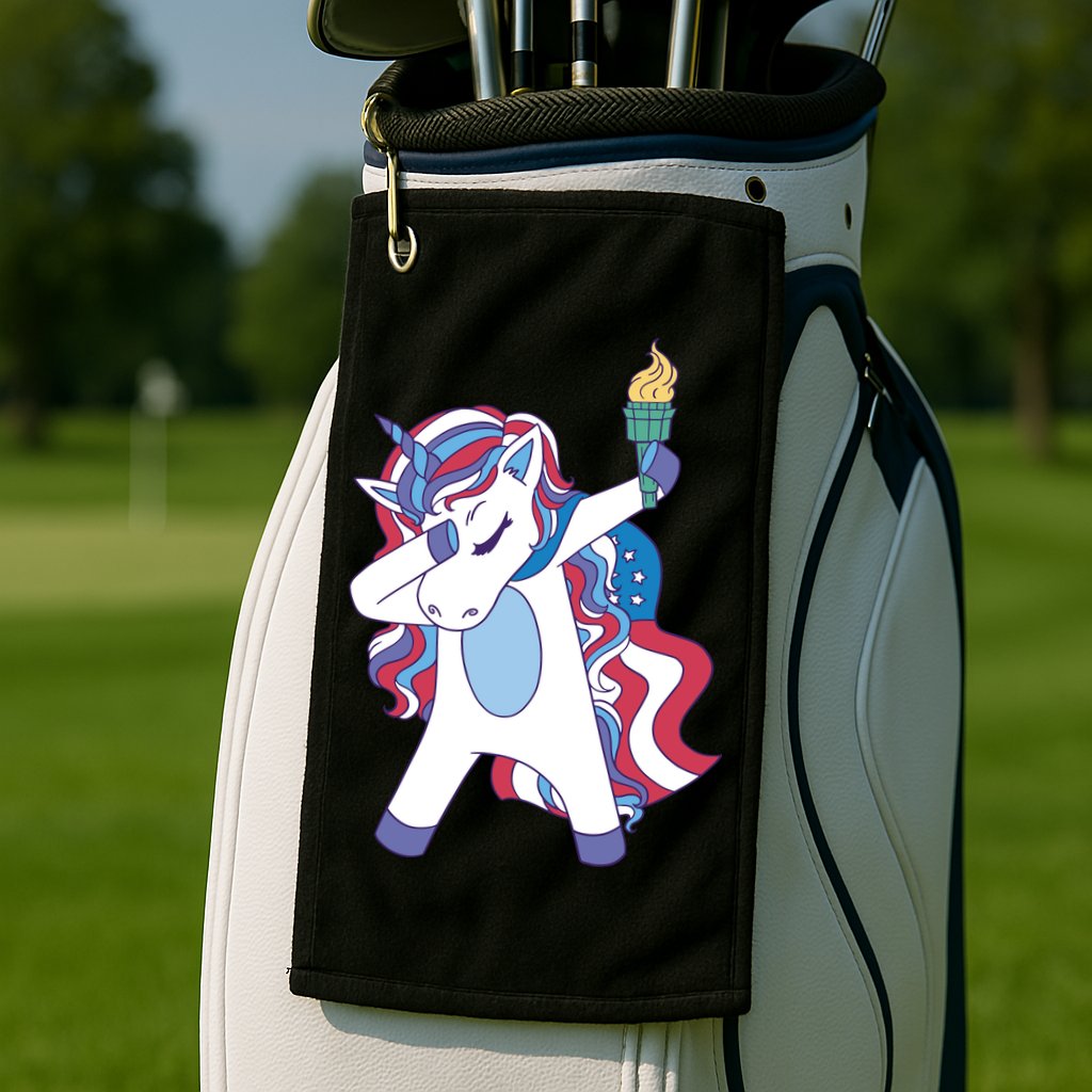 USA Unicorn Dabbing Golf Towel