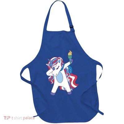 USA Unicorn Dabbing Full-Length Apron With Pockets