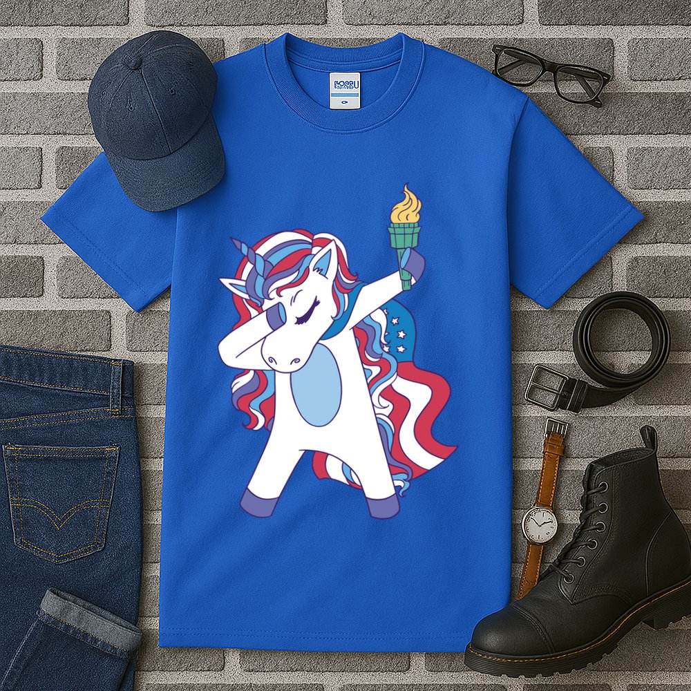 USA Unicorn Dabbing Tall T-Shirt