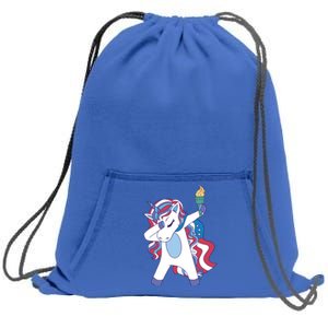 USA Unicorn Dabbing Sweatshirt Cinch Pack Bag