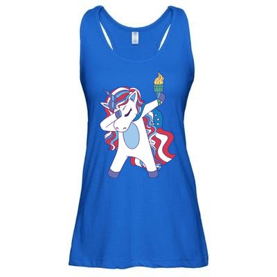 USA Unicorn Dabbing Ladies Essential Flowy Tank