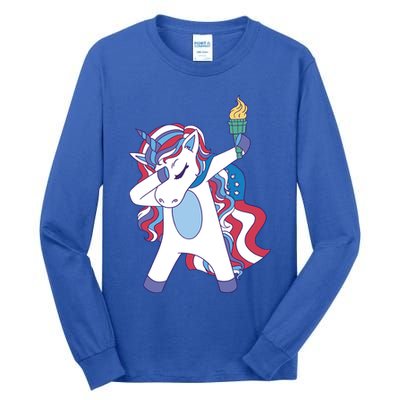 USA Unicorn Dabbing Tall Long Sleeve T-Shirt