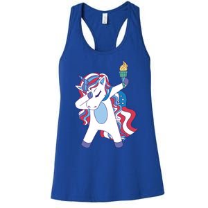 USA Unicorn Dabbing Women's Racerback Tank