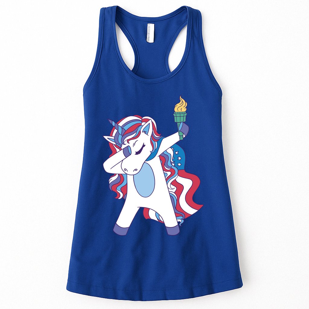 USA Unicorn Dabbing Womens Tank Top