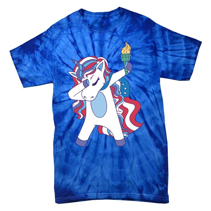 USA Unicorn Dabbing Tie-Dye T-Shirt