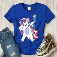 USA Unicorn Dabbing Womens T-Shirt