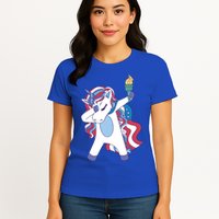 USA Unicorn Dabbing Womens T-Shirt