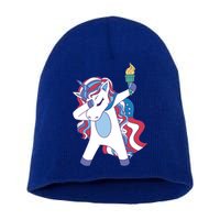 USA Unicorn Dabbing Short Acrylic Beanie