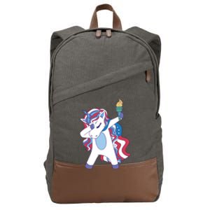 USA Unicorn Dabbing Cotton Canvas Backpack