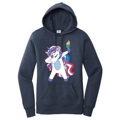 USA Unicorn Dabbing Women's Pullover Hoodie