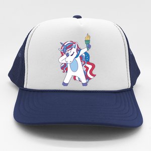 USA Unicorn Dabbing Trucker Hat