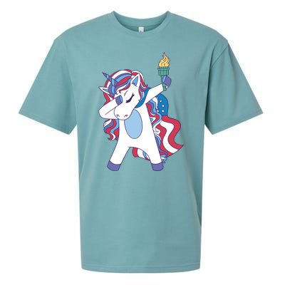 USA Unicorn Dabbing Sueded Cloud Jersey T-Shirt