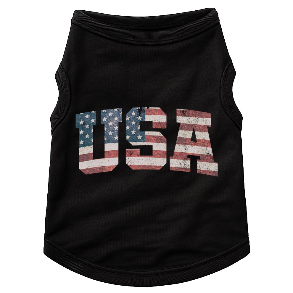 Usa Us Flag Patriotic 4th Of July America Gift Doggie Tank