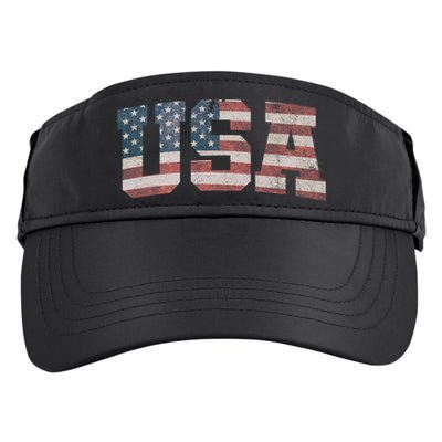 Usa Us Flag Patriotic 4th Of July America Gift Adult Drive Performance Visor