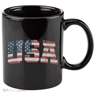 Usa Us Flag Patriotic 4th Of July America Gift 11oz C Handle Ceramic Mug