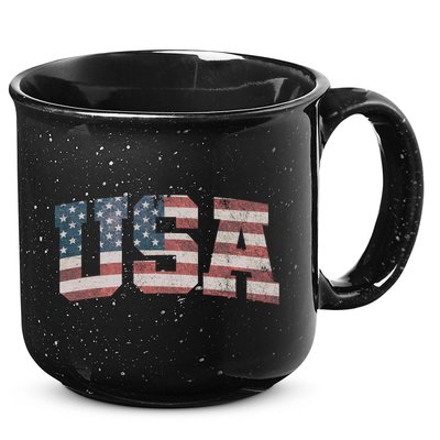 Usa Us Flag Patriotic 4th Of July America Gift 15oz Campfire Ceramic Mug