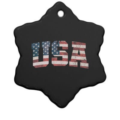 Usa Us Flag Patriotic 4th Of July America Gift Ceramic Star Ornament