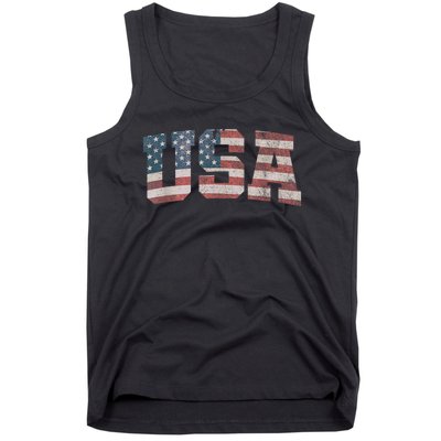 Usa Us Flag Patriotic 4th Of July America Tank Top