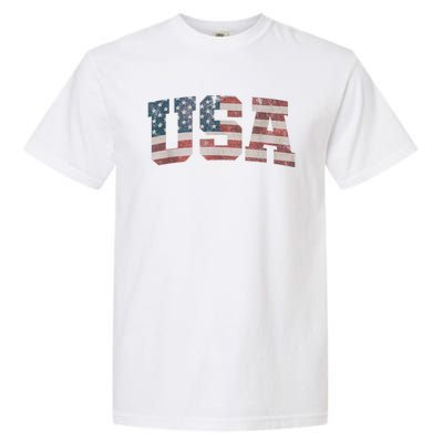 Usa Us Flag Patriotic 4th Of July America Garment-Dyed Heavyweight T-Shirt