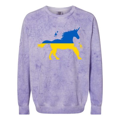 Unicorn Ukraine Flag I Stand With Ukraine Support Ukraine Gift Colorblast Crewneck Sweatshirt