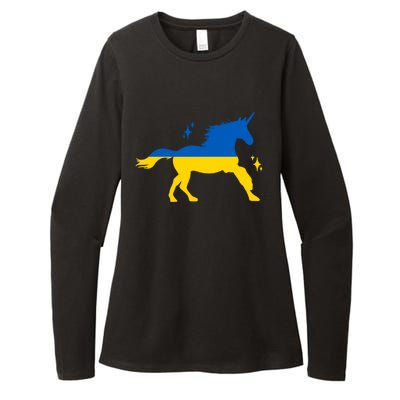 Unicorn Ukraine Flag I Stand With Ukraine Support Ukraine Gift Womens CVC Long Sleeve Shirt