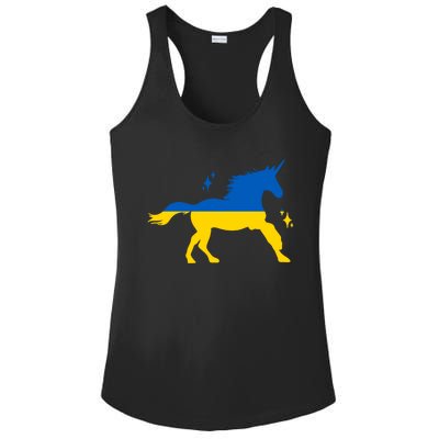 Unicorn Ukraine Flag I Stand With Ukraine Support Ukraine Gift Ladies PosiCharge Competitor Racerback Tank