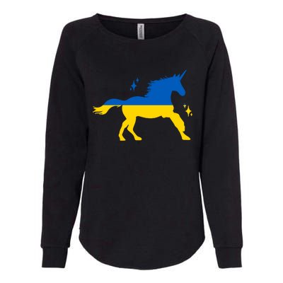 Unicorn Ukraine Flag I Stand With Ukraine Support Ukraine Gift Womens California Wash Sweatshirt