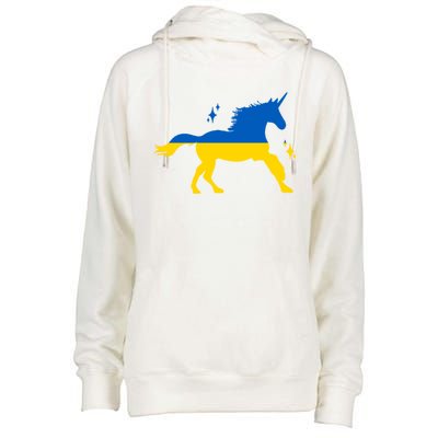 Unicorn Ukraine Flag I Stand With Ukraine Support Ukraine Gift Womens Funnel Neck Pullover Hood