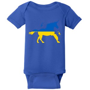 Unicorn Ukraine Flag I Stand With Ukraine Support Ukraine Gift Baby Bodysuit