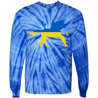 Unicorn Ukraine Flag I Stand With Ukraine Support Ukraine Gift Tie-Dye Long Sleeve Shirt