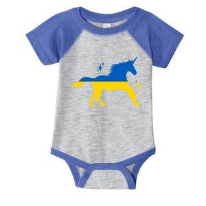 Unicorn Ukraine Flag I Stand With Ukraine Support Ukraine Gift Infant Baby Jersey Bodysuit