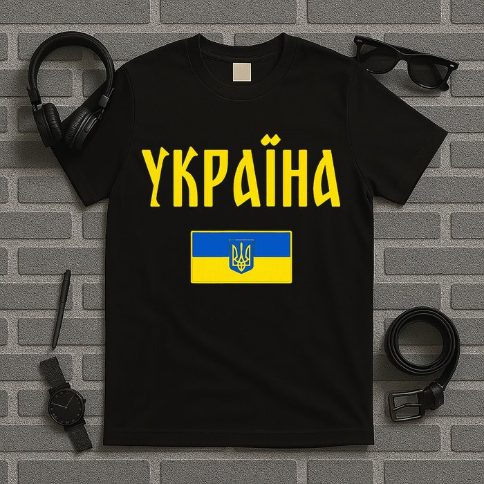 Ukraine Ukrainian Flag Cyrillic T-Shirt