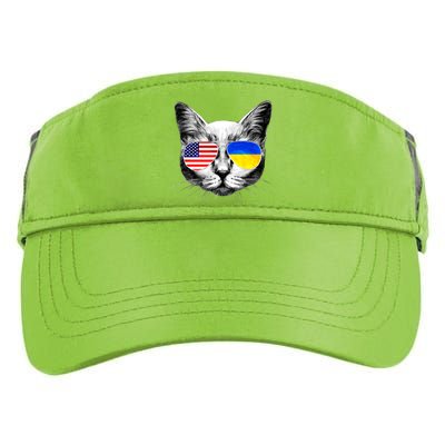 USA Ukraine Flags Sunglasses Cat Adult Drive Performance Visor