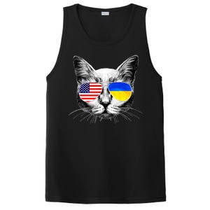 USA Ukraine Flags Sunglasses Cat PosiCharge Competitor Tank