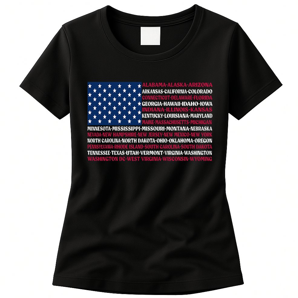 USA US Flag Patriotic Vintage Womens T-Shirt