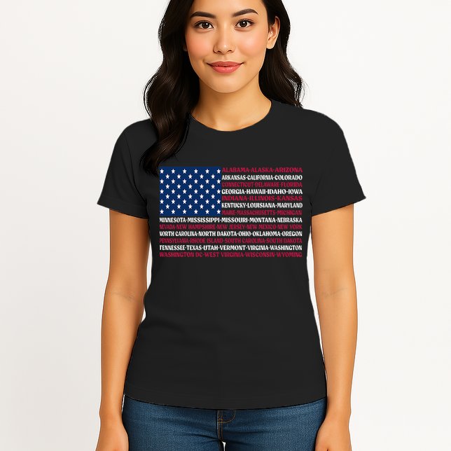 USA US Flag Patriotic Vintage Womens T-Shirt