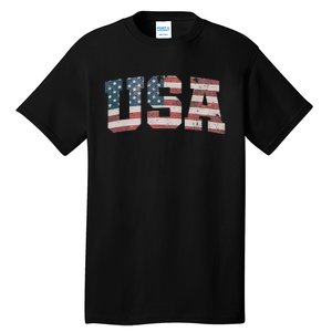 USA US Flag Patriotic 4th Of July America Tall T-Shirt