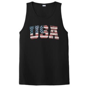 USA US Flag Patriotic 4th Of July America PosiCharge Competitor Tank