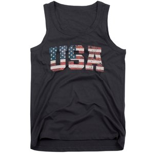 USA US Flag Patriotic 4th Of July America Tank Top