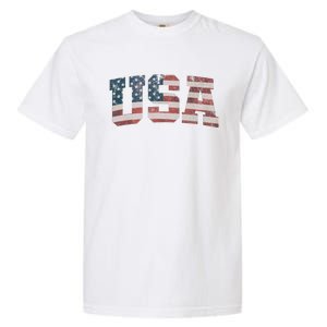 USA US Flag Patriotic 4th Of July America Garment-Dyed Heavyweight T-Shirt