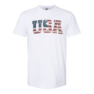 USA US Flag Patriotic 4th Of July America Softstyle CVC T-Shirt