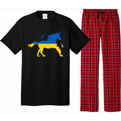 Unicorn Ukraine Flag I Stand With Ukraine Support Ukraine Cool Gift Pajama Set