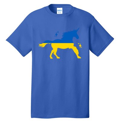 Unicorn Ukraine Flag I Stand With Ukraine Support Ukraine Cool Gift Tall T-Shirt