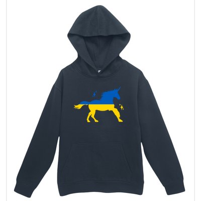 Unicorn Ukraine Flag I Stand With Ukraine Support Ukraine Cool Gift Urban Pullover Hoodie