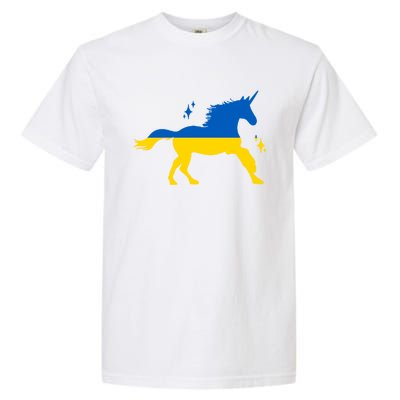 Unicorn Ukraine Flag I Stand With Ukraine Support Ukraine Cool Gift Garment-Dyed Heavyweight T-Shirt