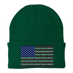 USA US Flag Patriotic For Wo Fourth of July Knit Cap Winter Beanie