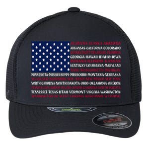 USA US Flag Patriotic For Wo Fourth of July Flexfit Unipanel Trucker Cap