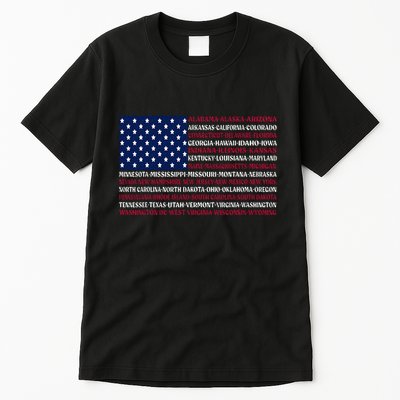 USA US Flag Patriotic For Wo Fourth of July Tall T-Shirt